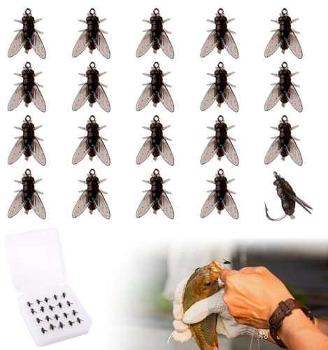 20PCS Fly Fishing Lures, Flies Lure Realistic Flying Lures Fly Fishing Kit Trout Artificial Fly Fishing Soft Fishing Gear Lures Fly Fish Baits for Fishing Hook Equipment Men