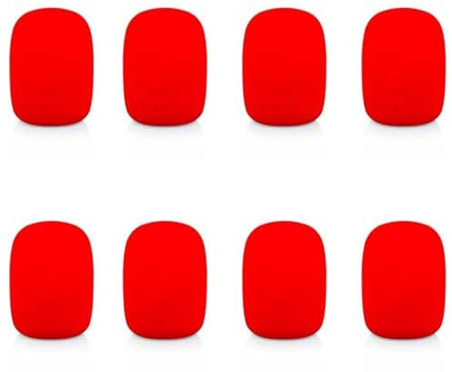 8 Pcs Microphone Covers Foam Handheld Foam Mic Covers Microphone Protector for KTV Stage Device Performance, Red