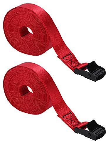 Nimomo Spanngurt für Kajak-Räger, schwarze Zinklegierung, 25 mm Bindung, 5 m Länge, ideal für Kajakträger und Dachträger, vielseitiger Zurrgurt, 2 Stück