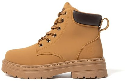 JOMIX Bottes Femme Bottes et Boots Femme Chaussure Botte à Lacets Cheville Chaussures de Randonné Comfortable Chaude MD9947 (A Marron, 39)