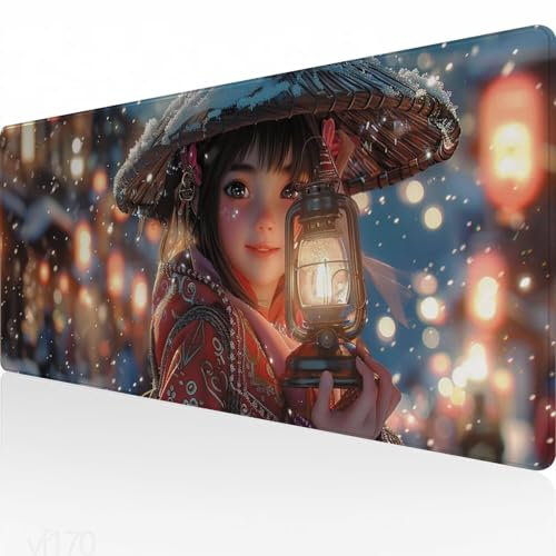 Tapis de Souris Rouge,1600x800x3mm Grand Tapis de Souris XXL Gaming,Fille Tapis de Souris Gaming,Tapis de Bureau Antidérapant Étanche,sous Main Bureau à Bords Cousus pour Gamer,Ordinateur,PC YF-170