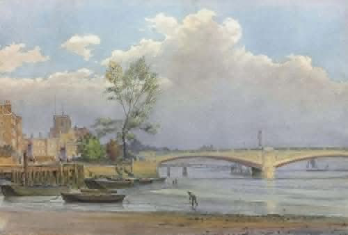GKAZGQPR Bekannt Leinwand Wandbilder Leinwand Plakat Blick auf die neue battersea bridge über die themse von legh Mulhall Kilpin Gemälde Wandkunst für Wanddekoration 60x90cm