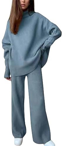 Completo Maglia E Pantalone Donna Casual Elegante Tuta Da Casa Curvy Comode Completo 2 Pezzi Set Coordinati Invernale Completo In Maglia Oversize Lavoro Firmate Tute Morbida Moda Complete Loungewear