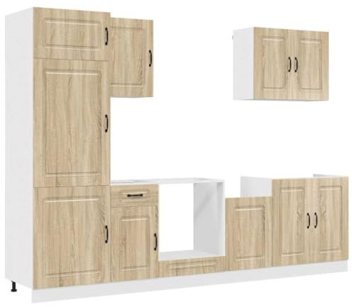 vidaXL 7-TLG. Küchenschrank-Set Kalmar Sonoma-Eiche Holzwerkstoff