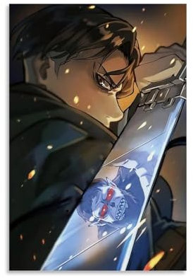 LOKJKOEQ Attack on Titan Anime Role Levi Ackerman Poster Dekorative Malerei Leinwand Wandkunst Wohnzimmer Poster Schlafzimmer Malerei 12x18inch(30x45cm)
