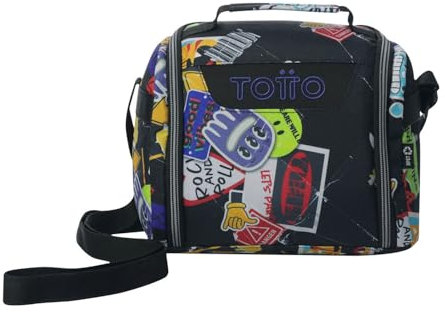TOTTO - Bolsa Térmica Porta Alimentos 8L, Modelo Resaltador, 25 x 20 x 17 cm, Portameriendas Infantil, Apertura 180º, Asa de Mano, Correa Ajustable, Pasador para Mochila con Ruedas, Color Sticky