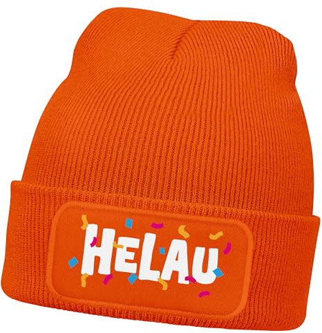 MoonWorks® Herren Beanie Patch Strickmütze mit Spruch Aufdruck Fasching Karneval Lustig Mütze Männer