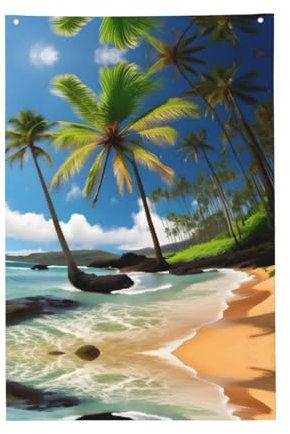 Tropische Palme Hawaii Strand Druck Winter Garten Flaggen Hof Veranda Haus Flagge Flaggen für Heimdekoration und Gartendekoration