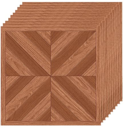 Fudaiki 10 Stück Holzmuster Teppichfliesen Selbstklebend Vintage-Stil Teppichfliesen Selbstliegend, Teppich Fliesen Teppich Selbstklebend Teppichfliesen Weich Auslegware Teppichboden Stil 8