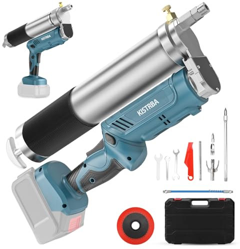 Kistrba Pistolet à graisse électrique sans fil pour batterie Makita 18 V (sans batterie), poignée pistolet 2 en 1 et poignée droite, 12 000 psi, 150 g/min, tuyau haute pression 30 cm, pour équipement
