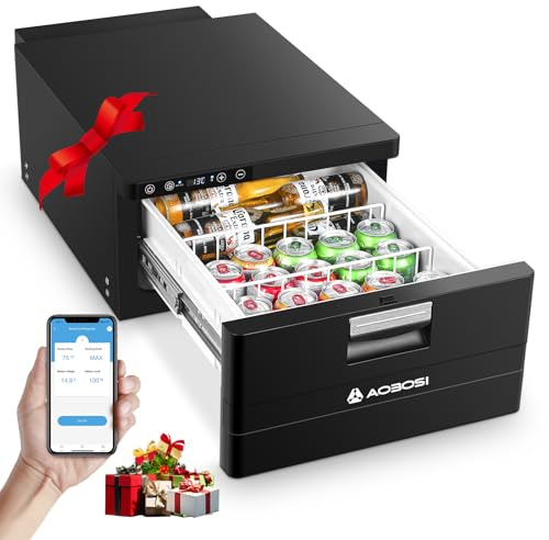 AAOBOSI 31L Tiroir Glaciere Electrique, Frigo Voiture avec APP, 12V/24V