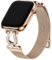 wutwuk Bracelet magnétique compatible avec bracelet Apple Watch pour femmes 42mm(S10) 40mm 41mm 38mm, bracelet fin avec boucle à ruban en strass pour iWatch SE 1/2 Series 10 9 8 7 6 5 4 3 2 1,or rose