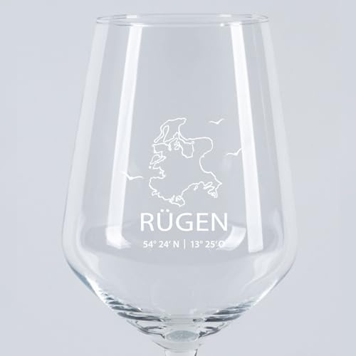 SL. Geschenke Weinglas mit Designs (Insel Rügen)