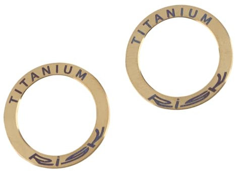 2Pcs Titanium Bicycle Pedal Gasket Stainless Steel Bike Pedal Washers Replacement for Mountain Road Bike Cycling PedalSpacers (Gold)