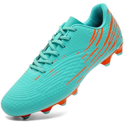 DimaiGlobal Herren Fußballschuhe mit Stollen Hallen Fußballschuhe Damen Kunstrasen Kickschuhe Futsal Schuhe Jugendliche Fussballschuhe Stollenschuhe​ Trainingsschuhe Unisex 38EU Türkis