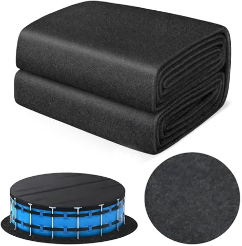 Sous-couche de piscine pour extérieur, en feutre tissé renforcé 200g/m², design sans couture, protection contre les crevaisons, découpable pour piscines gonflables, matelas de protection pour spa et