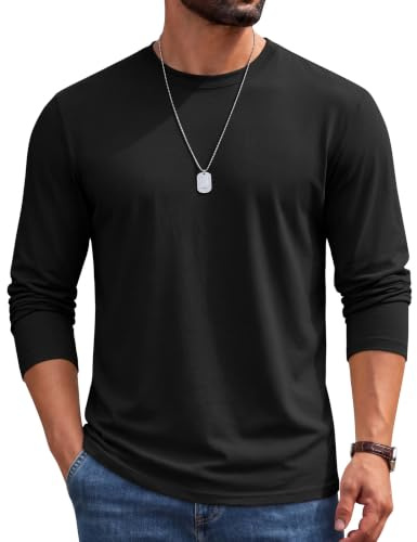 COOFANDY Mens Heavyweight T Shirt 100% Cotton T-Shirt Short Sleeve Crew Neck Tee Basic Plain Tops Regular Fit