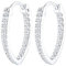 Elli Creolen Silber 925 Damen Ohrringe für Frauen Kreolen mit Zirkonia Kristallen 0.03ct 0.015ct Durchmesser 17mm Hoops gedreht 0311912116