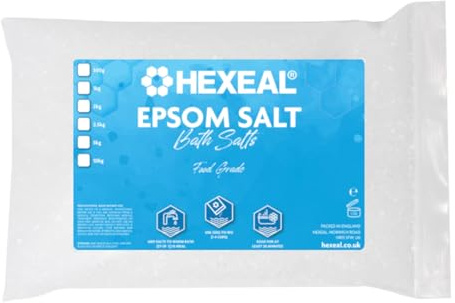 Hexeal Epsom Salt 2kg Bag – Food Grade Magnesium Sulphate | Suitable for Bathing, Gardening, Household Uses and More