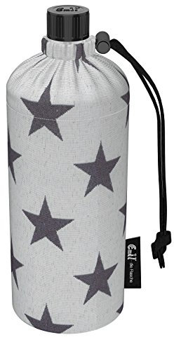 Emil Trinkflasche aus Glas für Mädchen & Jungen isolierte Glasflasche für Schule, Freizeit, Sport: Kinder & Eltern BIO Stern 0,4l