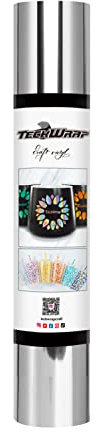 TECKWRAP Chrome Silver Adhesive Craft Vinyl Roll 1ftx5ft