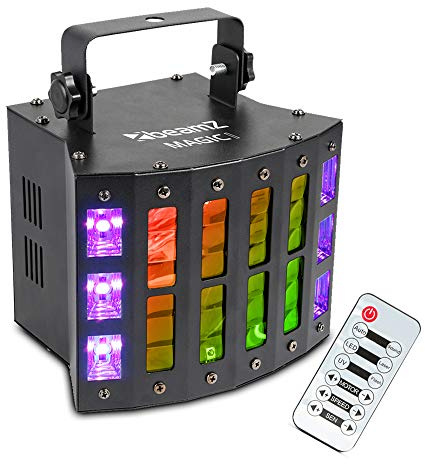 BeamZ Magic1 Derby Disco Party Light with UV Strobe Effect, RGBAWP LEDs, DMX Control & IR Remote for Mobile DJs, Home Parties & Events Lighting