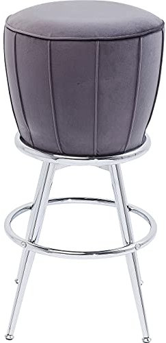 Kare Design Barhocker After Work Chrom, runder Designbarstuh, Barsessel, Barstuhl, Bistrostuhl, Grau, 77x47x47cm
