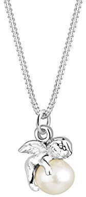 Elli Halskette Damen Engel mit Süßwasserzuchtperle in 925 Sterling Silber
