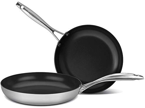 Scanpan HaptIQ Bratpfannen-Set, Edelstahl, Aluminium, 20,3 cm und 26,7 cm, 2-teilig
