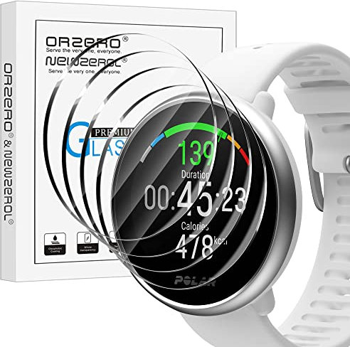 NEWZEROL 4 stück Display Glasschutz kompatibel für Polar ignite/Polar ignite 2 Schutzfolie, 2.5D Arc Edges 9H Glas Displayschutz Anti-Kratzer blasenfrei Displayschutzfolie aus Glas - Klar
