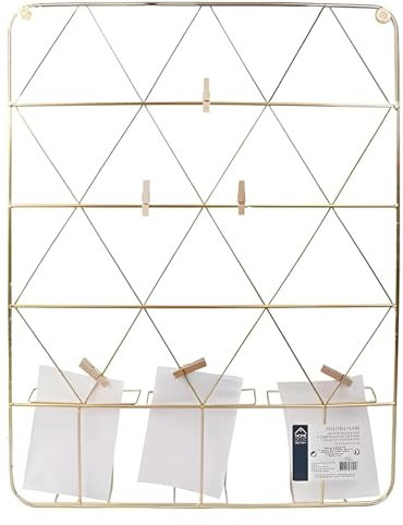 THE HOME DECO FACTORY HD2255 Porte-photo Filaire avec 6 Clips, Doré