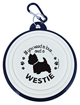 Travel Dog Bowls - Collapsible Bowl - Small Dogs (Westie)