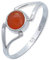 mantraroma Silber Ring Damen 925 Karneol Edelstein orange schlicht modern (MRG-211-16-(54))