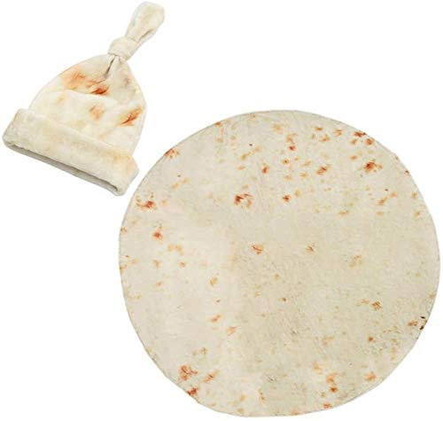 Yilu Burrito Runde Decke Kuscheldecke Tortilla Decke Pfannkuchendecke Keksdecke Pfannkuchen 3D-Druck Decke