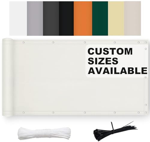 Aiyaoo Balkonverkleidung Sichtschutz Meterware 50x300cm Wetterbeständiges und Pflegeleichtes Balkonbespannung 100% Privatsphäre für Gartenzaun Balkonzaun Weiß