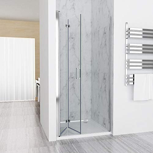 Nischentür 70 x 195 cm Duschabtrennung 180° Schwingtür Falttür Duschwand Dusche 6mm NANO Echtglas