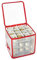 Alecony Weihnachtskugeln Aufbewahrungsbox für 64 Kugeln, Weihnachten Ornament Christbaumkugel Box mit Reißverschluss und Griff, Weihnachtsschmuck Baumschmuck Aufhänger Organisation Aufbewahrung (A)