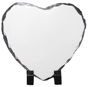 MR.R Sublimationsrohlinge Schiefertafel Schieferplatte Herzform Kundenspezifischer Bilderrahmen Neuheit für Hochzeit, Geburtstag, Babygeburt, 7,87 x 7,87 Zoll 20 x 20 cm