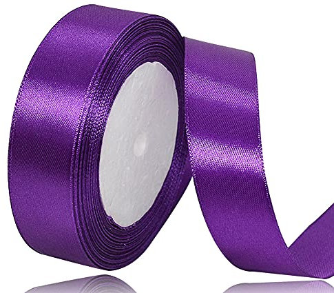 Satinband Lila 25mm, 22 Meters Dekoration Geschenkband breit Schleifenband, Stoffband für Hochzeit, Taufe und Geburtstag Geschenke