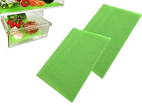 Fridge Liner Mat Pack of 2 Kitchen Salad Drawer Fridge Fresh Food Saver Anti Mould Refrigerator Antibacterial Washable Mats Pad for Home,Kitchen, Cabinet & Drawer