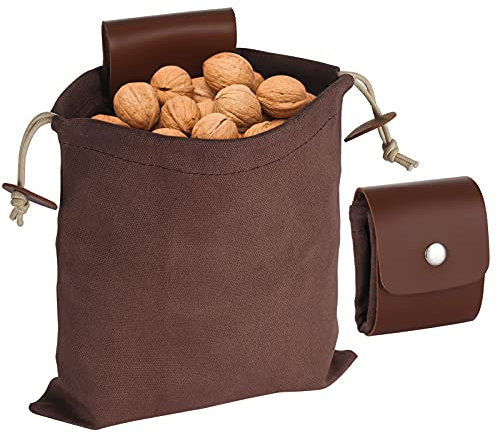 Sac de Survie Pliable, étanche, Portable, Sac de Ceinture à Outils de Jardinage, Sac à Cordon de Serrage, Sac de Ceinture en Cuir ciré pour, Camping, Sac Banane de randonnée en Toile