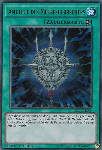 DUSA-DE009 - Amulett des Meeresherrschers - Ultra Rare - Deutsch - im Set mit Ultrapro Toploader - Yugioh