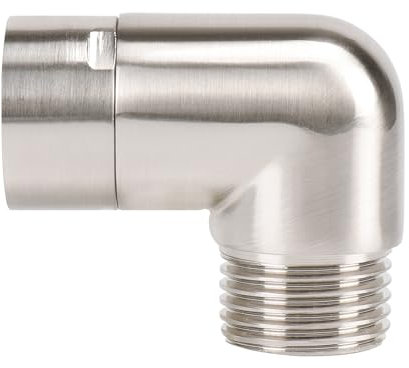 NearMoon Shower Elbow Adapter, Solid Brass 1/2 Shower Arm Extension for Connecting Shower Head, 90 Degree (Brushed Nickel)