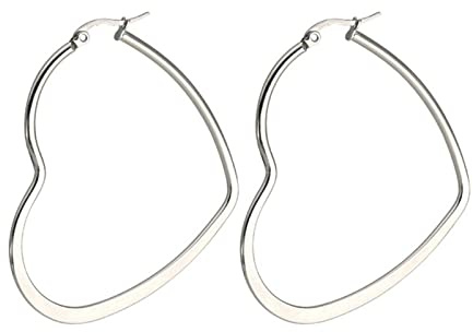 Daesar Creolen Edelstahl, Damen Ohrringe Silber Herz 40MM Modeschmuck Ohrringe Orientalisch