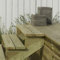 Gartenwelt Riegelsberger Terrassentreppe Breite 95 cm Treppe mit 2 Stufen Geschosshöhe 38 cm Massivholz Kiefer kesseldruckimprägniert Komplett-Set Wangen, Bohlen & Schrauben