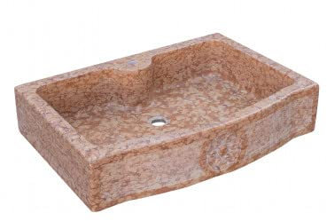 Biscottini Lavandino in marmo 90x65x19,5 cm | Lavandino da esterno e interno | Lavabo da appoggio pietra | Lavandino cucina