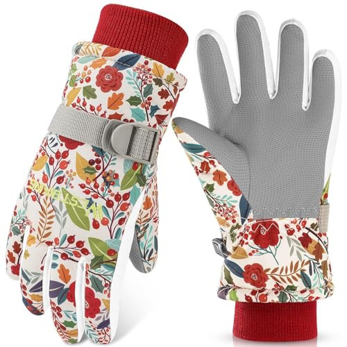 WESTGIRL Kinder Winterhandschuhe Winddicht Warme Skihandschuhe Thermofleece Wasserabweisend Schnee Cartoon kinderhandschuhe Outdoor Snowboarding Radfahren Handschuhe für 3-12 Kinder Jungen Mädchen