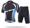 LCIGIA Kinder Fahrrad Trikot Set Jungen Radtrikot Schnell Trocknend Fahrradtrikot Mädchen Atmungsaktiv Kurzarmtrikot + Kurz Radhose mit 3D Sitzpolster Radsport Anzüge, Blau+Schwarz, 164