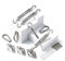 Kit de quincaillerie pour voile d'ombrage M6 argenté pour triangle de jardin, kit de fixation robuste (avec 1 boulon d'extension)
