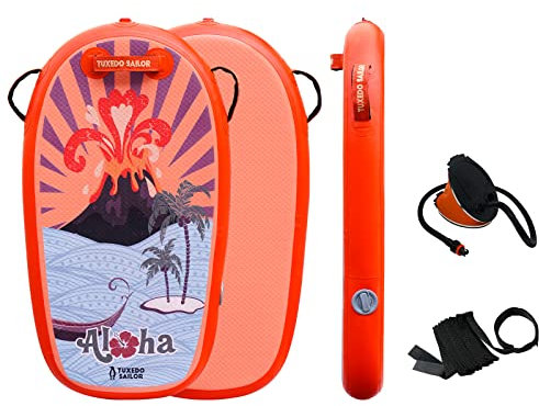 Tuxedo Sailor Aufblasbare Bodyboard Schwimmbrett Schwimmboard, Surfbrett Kinder und Erwachsene zum Surfen & Wellenreiten am Strand, für Anfänger & Fortgeschrittene